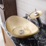 Ingot Sink and Faucet Set Gold Color Glass Basin Bathroom Countertop Waterfall Vessel Sink Tap BWY19-106 | Glass basin, Sink taps... 