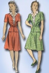 1940s Vintage Du Barry Sewing Pattern 5582 WWII Misses Suit & Dickey Size 32 B | 드레스