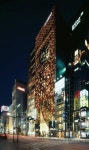 *야마하,금빛 노래를 부르다 [ Nikken Sekkei ] Yamaha Ginza | 정면 건축, 건축사진, 건축