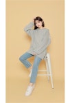Ribbed Neck Printed Back Sweatshirt | HOTPING | Shop K-style fashion for all Women | 패션 스타일