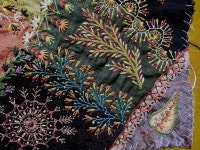 Pin by 장미 정 on 프랑스자수 | Crazy quilt stitches, Embroidered quilts, Crazy quilt blocks