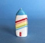 Little Rainbow House Collectible Ceramic Miniature Clay House by thelittlereddoor on Etsy https://www.etsy.com/listing/240399047... 