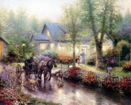 빛의 화가인 토마스 킨케이드(Thomas Kinkade)의 동화속 풍경 같은 그림들 | Kinkade paintings, Thomas kinkade art, Thomas kinkade