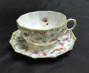 Hand-Painted-EggShell-Porcelain-Tea-Cup-Saucer-Plum-Green/302649209859?_trkparms=aid%3D888007%26algo%3DDISC.MBE%… | 찻잔, 잔 