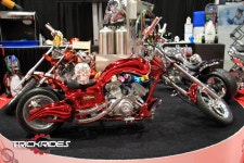 MOTORCYCLE at SEMA #trickrides #sema #customcarshow #aftermarketaccessories #trickyourride #hood #motor #carlifestyle #wheel #cars... 