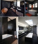 블랙홀에 빠진듯 블랙으로 꾸민 멋진 욕실 - 인테리어 아이디어 ! | 인테리어, 욕실, 욕실인테리어