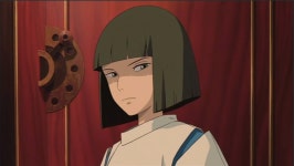 Haku speaks sternly to Chihiro in the elevator | 미야자키 하야오, 디즈니 바탕화면, 센과 치히로의 행방불명