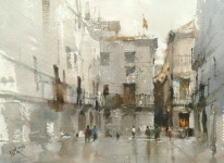 Pin de 두만 서 en 풍경 수채화 en 2023 | Técnicas de pintura en acuarela, Arquitectura de acuarela, Pintura de paisaje urbano