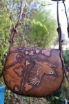 Wayland Boho > elaborately carved boho style bag with wrens and ivy leaves from skyravenwolf.com(이미지 포함) | 크로스백, 가죽