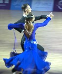 Vivid blue elegant ballroom dance dress | Dance dresses, Waltz dress, Dancesport costume