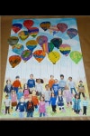 Balloons painted by class | 유치원 미술, 교실 아이디어, 유아 미술