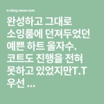 완성하고 그대로 소잉룸에 던져두었던 예쁜 하트 울자수. 코트도 진행을 전혀 못하고 있었지만T.T 우선 ...
