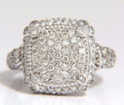 1.50CT SQUARE CLUSTER DIAMONDS RING 14KT G/VS BEAD SET | 쥬얼리
