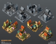 Freelance work, building unit for the game Warwielder. Based on concept art by Giacomo Tappainer. | 배경, 판타지, 3d 모델링