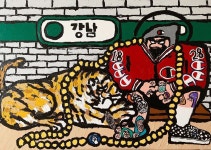 2019 <gangnam station  Dharma, 강남달마와 반려호> acrylic on canvas leejeongsun 125*84 *강남역(江南驛 ,Gangnam Station)... 