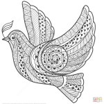 Zentangle Dove Of Peace Coloring Page Pages | 히피 아트, 젠탱글 패턴, 간단한 그림
