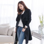 Korea Woman Big size clothing shop. [Jstyle] Twin One Piece Trench Coat / Size : L,XL,2XL / Price : 121.81 USD #dailylook #OOTD... 