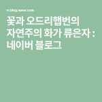 꽃과 오드리햅번의 자연주의 화가 류은자 | 블로그
