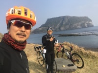 제주도 성산일출봉이 보이는 터진목(광치기해변)에서 | 자전거타기, 자전거