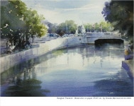 paper | 수채화 Chesda Merntook, Canal Tubing, Bangkok. Khlong Lot , Bangkok , Thailand  Watercolor on paper | 수채화