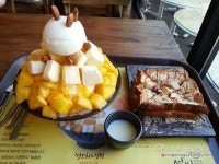 [설빙] 망고치즈빙수와 인절미토스트. 설빙 메뉴 및 가격. | Food, Food drink, Cafe food