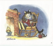 B. Kliban Color Print Mama Cat Knitting By by TraderVintageMedia | 빈티지