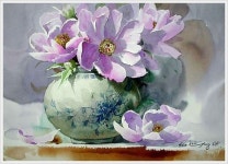 신종식 화백의 색 맑은 수채화 그림 | Watercolor flowers, Flower art, Floral watercolor