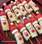 Santa bananas | 크리스마스 음식, 크리스마스 간식, 크리스마스 파티 음식