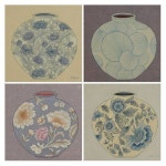 달항아리에 짧지만 달콤한 봄을 담아보았습니다. 봄을담다. 2018 #민화 #민화아트페어 #달항아리 #화병도 #모란화병도 #매화 | 꽃그림, 한국의 미술