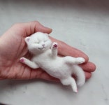 Needle Miniature Felt Cat | 귀여운 동물, 인형, 펠트 공예