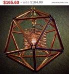 Handmade in Russia. Geometric Chandelier Icosahedron. = Cooper pipes 15 & 6 mm. = Size 46 x 36 cm. = Bulb E27, not included | 파이프