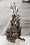 Rabbit standing scrap metal sculpture, steam punk | 로봇