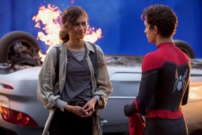 A new photo from behind-the-scenes of Spider-Man: Far From Home showing Zendayas MJ with Tom Hollands Peter Parker has been... 
