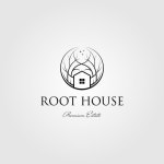 나무 뿌리 집 로고 자연 벡터 일러스트 레이 션 디자인 | Oak tree logo design, Vector illustration design, Logo illustration design