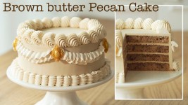 맛도 모양도 우아하게 브라운버터 피칸케이크 / The Vintage Brown Butter Pecan cake. - YouTube | 케익, 컵케이크 케이크, 케이크... 