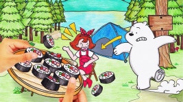 ️[️🎧] ASMR ️피크닉 음식 만들기🍙 김밥 만들기 : KIMBAP(GIMBAP) 김밥 - Stop Motion Paper &... | 애니메이션, 피크닉, 만화