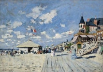 cloude-monet-sur-les-planches-de-trouville-1870-priv-coll.jpg (654×460) | 모네, 인상파, 캔버스 아트