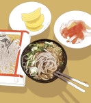 차가운 쯔유에 담갔다가 건져먹는 메밀소바. (Buckwheat soba) | 푸드아트, 아트
