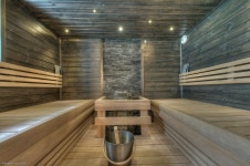 Sauna ja kiviseinää, kiva valaistus | 사우나