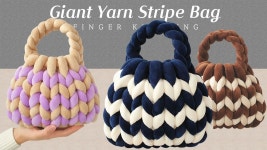 DIY | 자이언트 얀 스트라이프 백 만들기 | 초보자도 만드는 쉽고 자세한 튜토리얼 | 자이언트얀 가방 | 만두가방 | 손뜨개 가방... 
