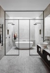 Modern Fashion Bathroom Curtain with Free White Plastic Hooks S… | 욕실 아이디어, 욕실 인테리어 디자인, 화장실 디자인