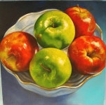 Claudia Kaufman | OIL | Vickis Apples | 과일 꽃, 과일 농장, 과일 그림