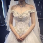 빛 임신 여성 여름 긴 꼬리의 2017 새 신부의 웨딩 드레스 V 넥 단어 어깨 큰 야드 치 센학과 | 레이스 웨딩드레스, 웨딩드레스, 신부