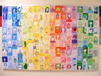 Back to school school self portrait mural...awesome! | 유치원 그림, 유아 미술, 어린이를 위한 예술