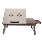 Folding Flower Laptop Table Lap Desk Bed Portable Tray Stand Holder Dark Coffee | Desk tray, Bed tray table, Retro desk