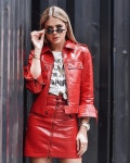 Imagem por Yoo G em 02.복식_의류패턴 | Saia de couro vermelho, Ideias fashion, Roupas com saia de couro