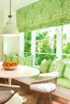 Roman Shade and Pillows in Quadrille Arbre De Matisse Reverse -Jungle | 카페 가구, 테이블, 초록