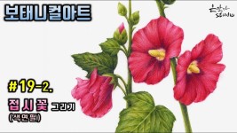 [꽃그림배우기/보태니컬아트] #19-2. 접시꽃(Hollyhock) 색연필 그리기 (꽃그림 강좌) - 2023 | 꽃그림, 색연필, 꽃