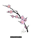 Single%20Cherry%20Blossom%20Tattoo 04 Single Cherry Blossom Tattoo 04 | 꽃그림, 꽃, 유화