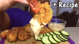 GIANT DEEP FRIED SHRIMP PRAWNS MUKBANG + RECIPE 거대한 깊은 튀긴 새우 무 우탕 + 조리법 | Fried shrimp recipes, Fried shrimp... 